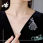 【伊飾童話】炫目芭蕾 藍水晶水鑽氣質胸針別針 芭蕾