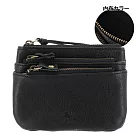 Kissora Tokyo|日本職人手工 軟質牛皮三層零錢卡片夾 黑色