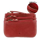 Kissora Tokyo|日本職人手工 軟質牛皮三層零錢卡片夾 紅色