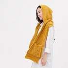 好我_Milly麻花針織連帽口袋圍巾 FREE 向日葵黃