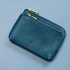 Kissora Tokyo|日本職人手工 霧感摔紋牛皮卡片零錢包 藍色