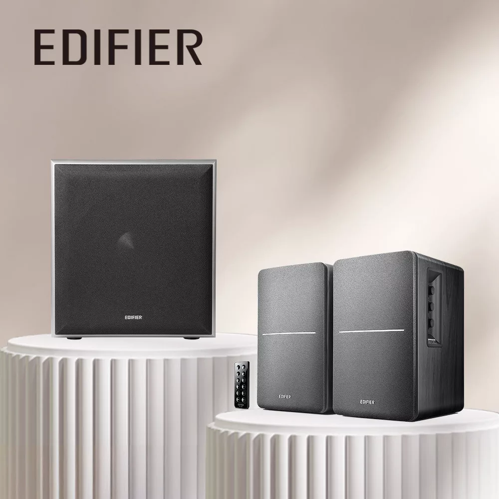 EDIFIER 家庭劇院組|R1280DB 2.0聲道藍牙喇叭+T5 主動式重低音 R1280DB 黑色